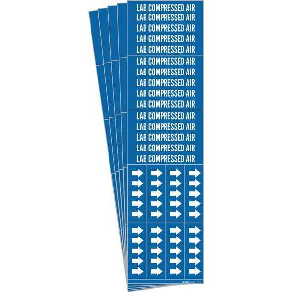 Pipe Marker, White, Lab Compressed Air, PK5, 7170-3C-PK