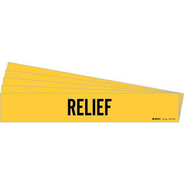 Pipe Marker, Adhesive, Black, Relief, PK5, 7239-1HV-PK