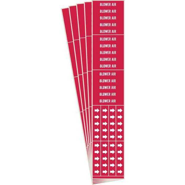 Pipe Marker, White, Blower Air, PK5, 7330-3C-PK