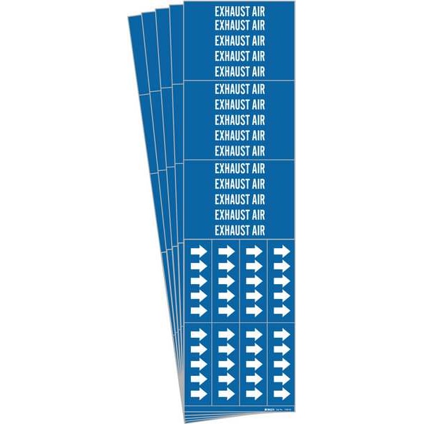 Pipe Marker, White, Exhaust Air, PK5, 7100-3C-PK
