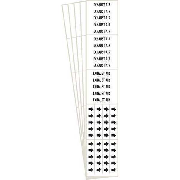 Pipe Marker, Black, Exhaust Air, PK5, 7101-3C-PK
