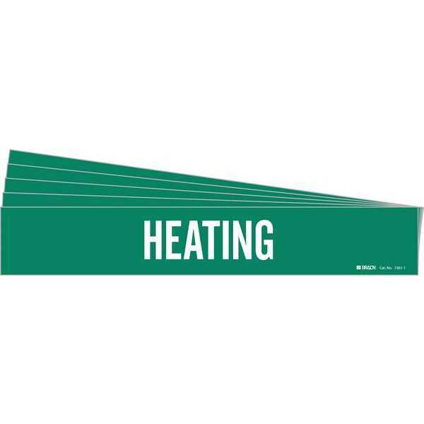Pipe Marker, Adhesive, White, Heating, PK5, 7361-1-PK