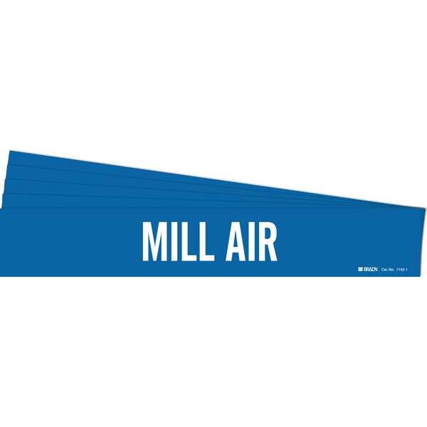Pipe Marker, Adhesive, White, Mill Air, PK5, 7192-1-PK