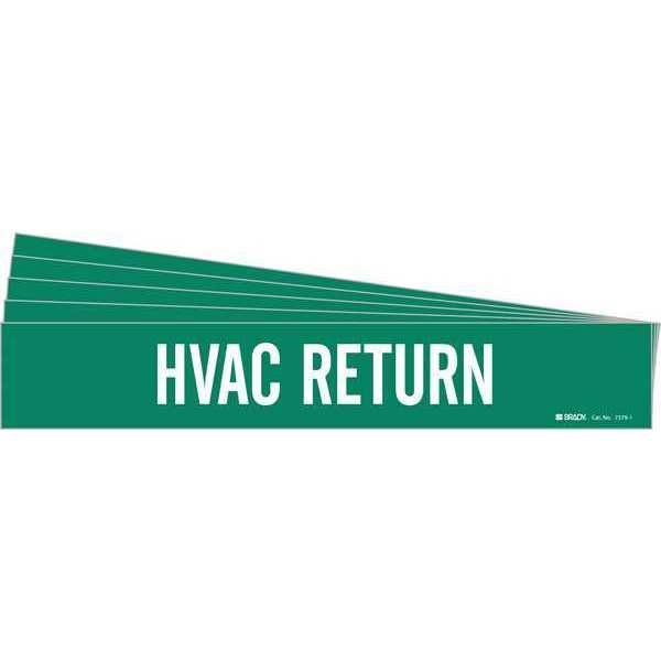 Pipe Marker, White, HVAC Return, PK5, 7379-1-PK