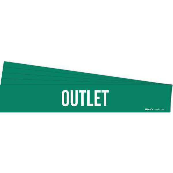 Pipe Marker, Adhesive, White, Outlet, PK5, 7205-1-PK