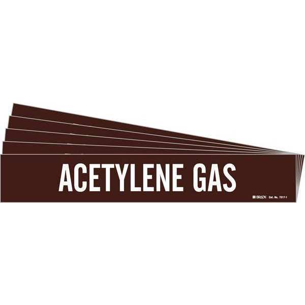 Pipe Marker, White, Acetylene Gas, PK5, 7317-1-PK