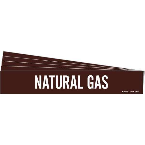 Pipe Marker, White, Natural Gas, PK5, 7395-1-PK