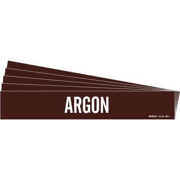 Pipe Marker, Adhesive, White, Argon, PK5, 7322-1-PK