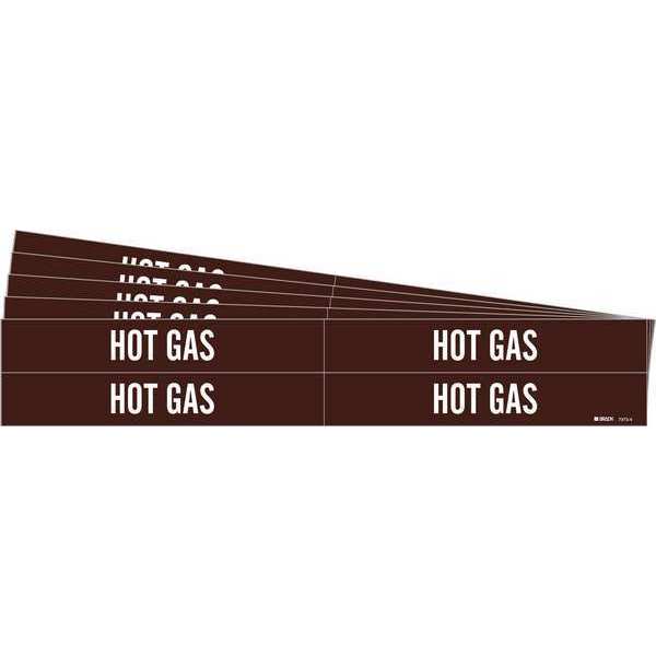 Pipe Marker, Adhesive, White, Hot Gas, PK5, 7373-4-PK