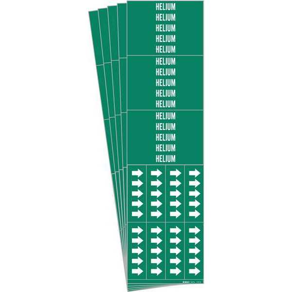 Pipe Marker, Adhesive, White, Helium, PK5, 7132-3C-PK