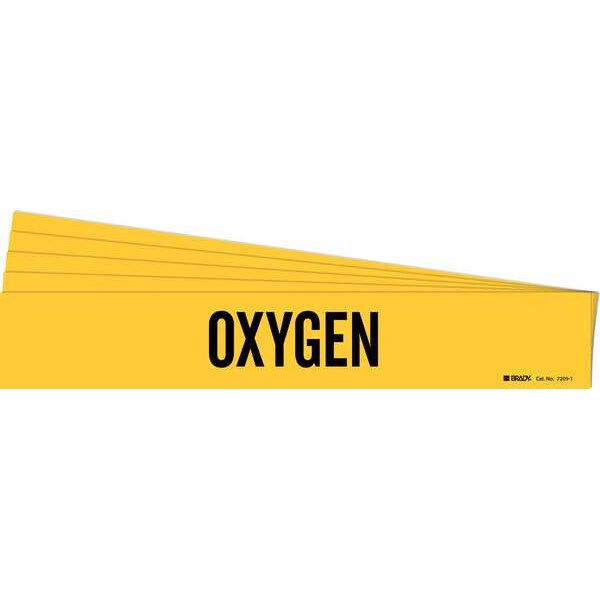 Pipe Marker, Adhesive, Black, Oxygen, PK5, 7209-1-PK