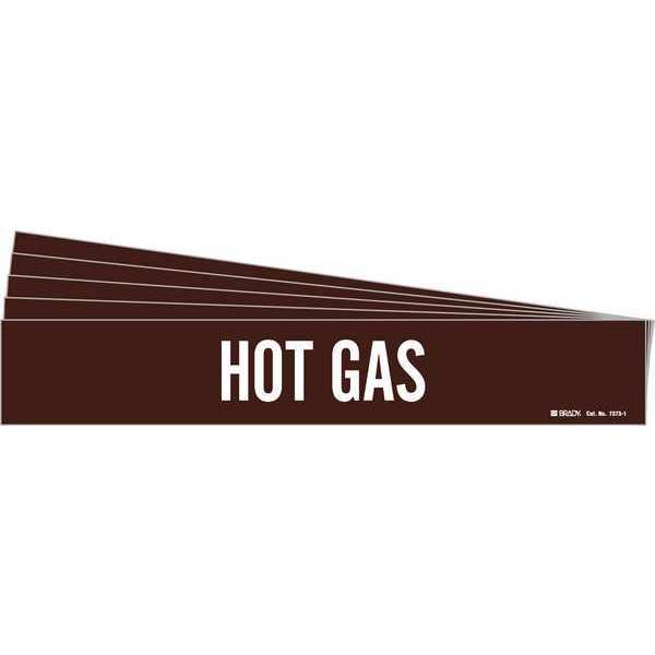 Pipe Marker, Adhesive, White, Hot Gas, PK5, 7373-1-PK