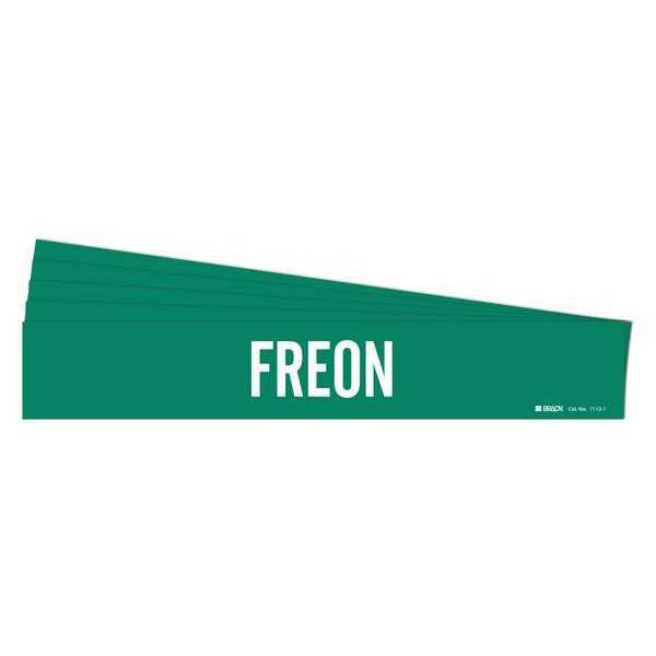 Pipe Marker, Adhesive, White, Freon, PK5, 7112-1-PK