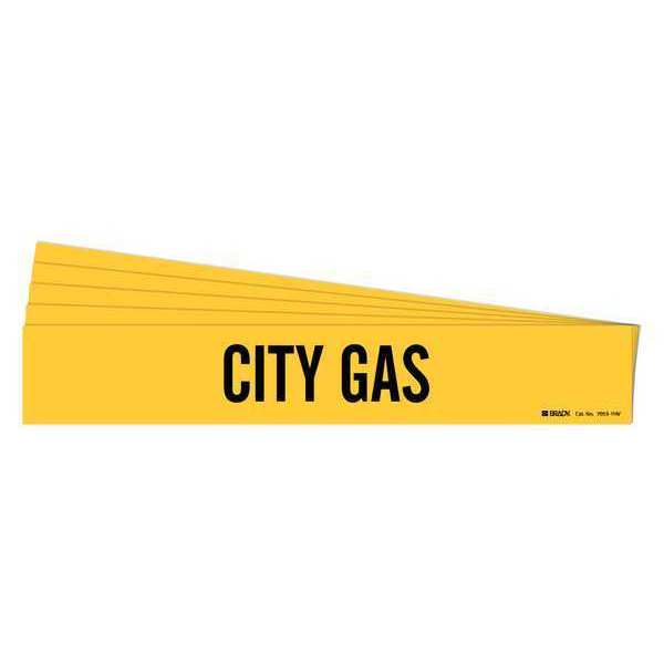 Pipe Marker, Adhesive, Black, City Gas, PK5, 7053-1HV-PK