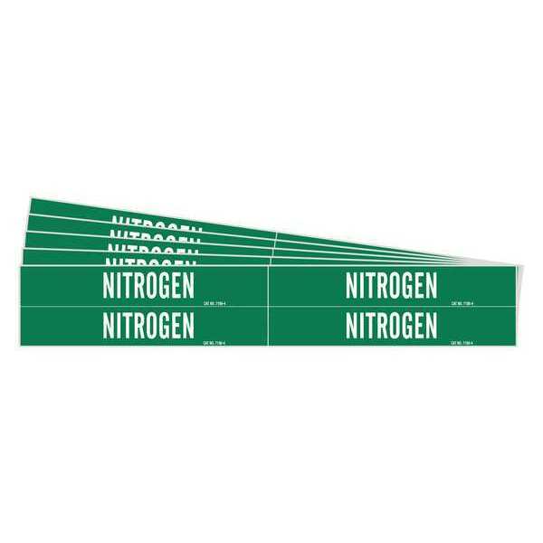 Pipe Marker, Adhesive, White, Nitrogen, PK5, 7198-4-PK