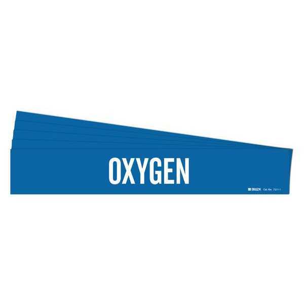 Pipe Marker, Adhesive, White, Oxygen, PK5, 7211-1-PK