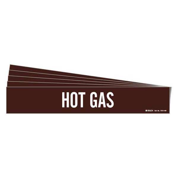 Pipe Marker, Adhesive, White, Hot Gas, PK5, 7373-1HV-PK