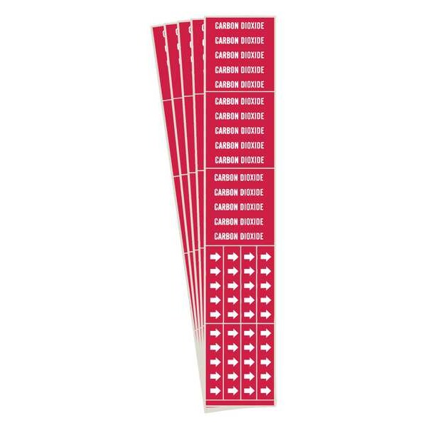 Pipe Marker, White, Carbon Dioxide, PK5, 7039-3C-PK