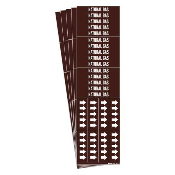 Pipe Marker, White, Natural Gas, PK5, 7395-3C-PK