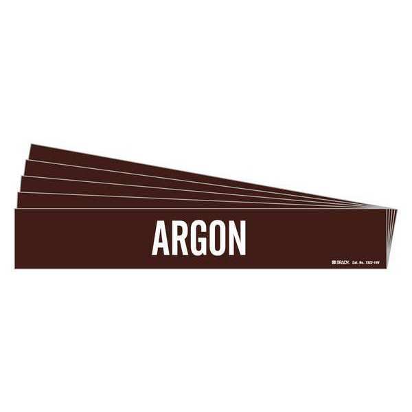 Pipe Marker, Adhesive, White, Argon, PK5, 7322-1HV-PK