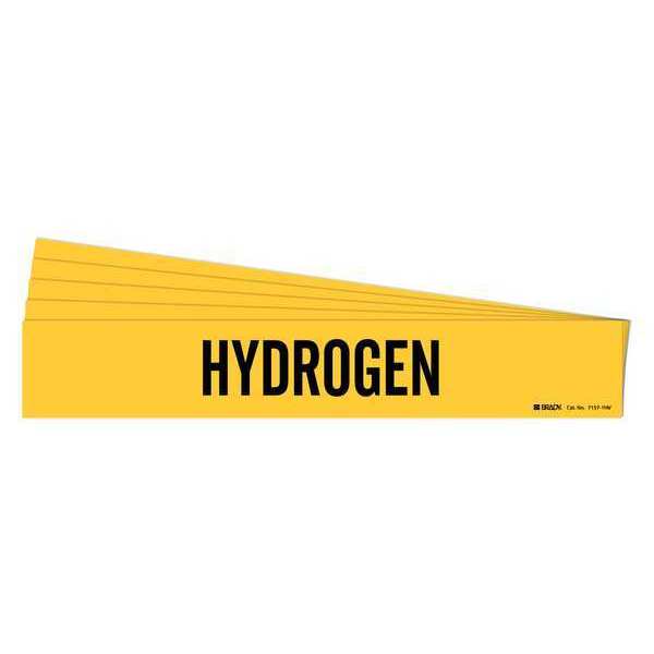 Pipe Marker, Adhesive, Black, Hydrogen, PK5, 7157-1HV-PK
