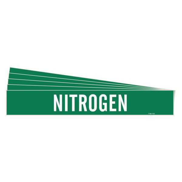 Pipe Marker, Adhesive, White, Nitrogen, PK5, 7198-1HV-PK