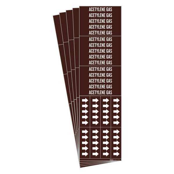 Pipe Marker, White, Acetylene Gas, PK5, 7317-3C-PK