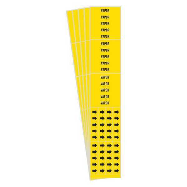 Pipe Marker, Adhesive, Black, Vapor, PK5, 83607-PK