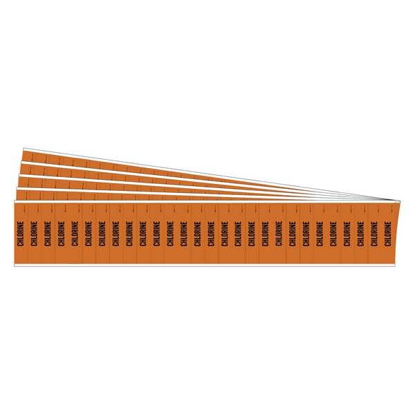 Pipe Marker, Adhesive, Black, Chlorine, PK5, 108782-PK