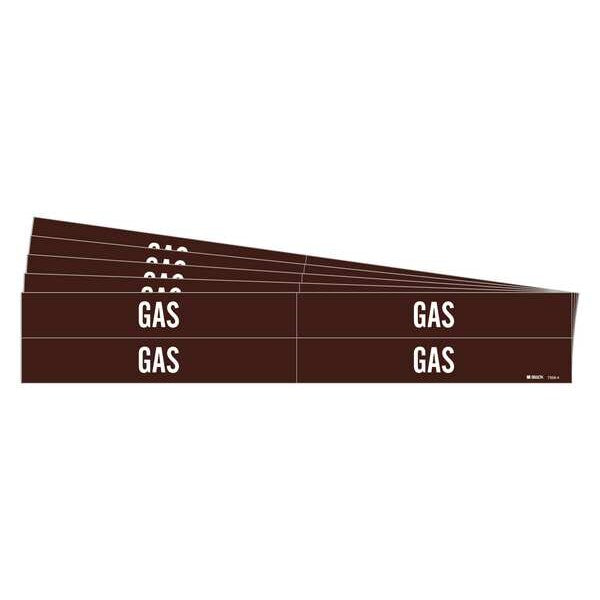 Pipe Marker, Adhesive, White, Gas, PK5, 7358-4-PK