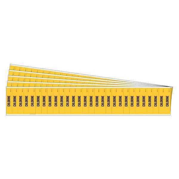 Pipe Marker, Adhesive, Black, Chlorine, PK5, 91911-PK