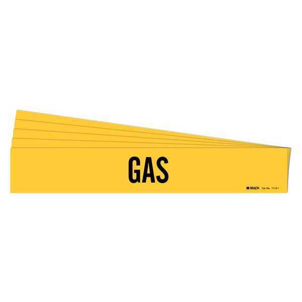 Pipe Marker, Adhesive, Black, Gas, PK5, 7119-1-PK