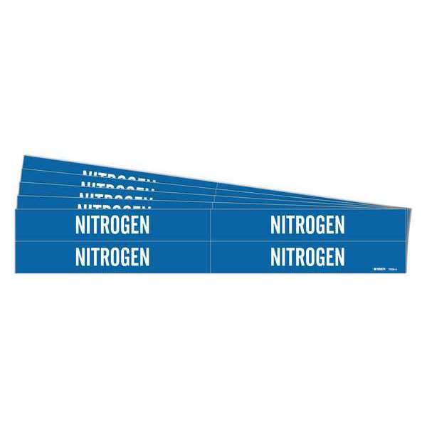 Pipe Marker, Adhesive, White, Nitrogen, PK5, 7200-4-PK