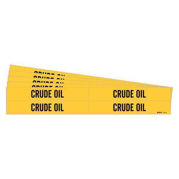 Pipe Marker, Adhesive, Black, Crude Oil, PK5, 8784-4-PK