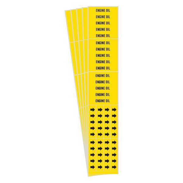 Pipe Marker, Black, Engine Oil, PK5, 8786-3C-PK