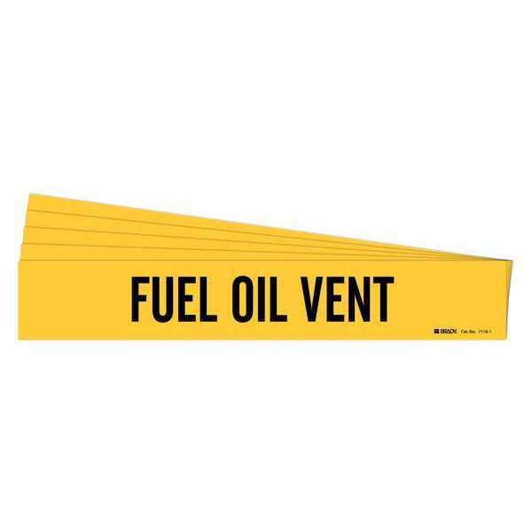 Pipe Marker, Black, Fuel Oil Vent, PK5, 7118-1-PK