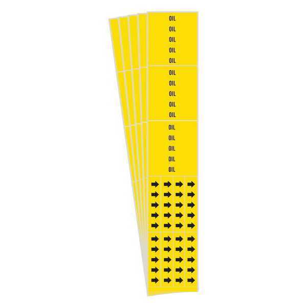 Pipe Marker, Adhesive, Black, Oil, PK5, 7204-3C-PK