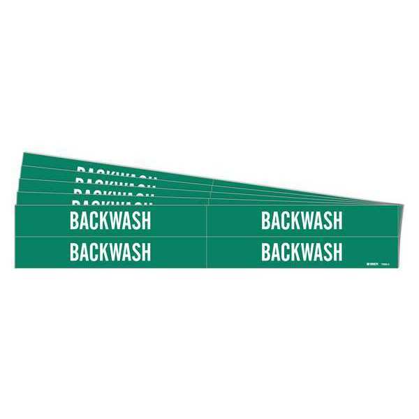 Pipe Marker, Adhesive, White, Backwash, PK5, 7020-4-PK