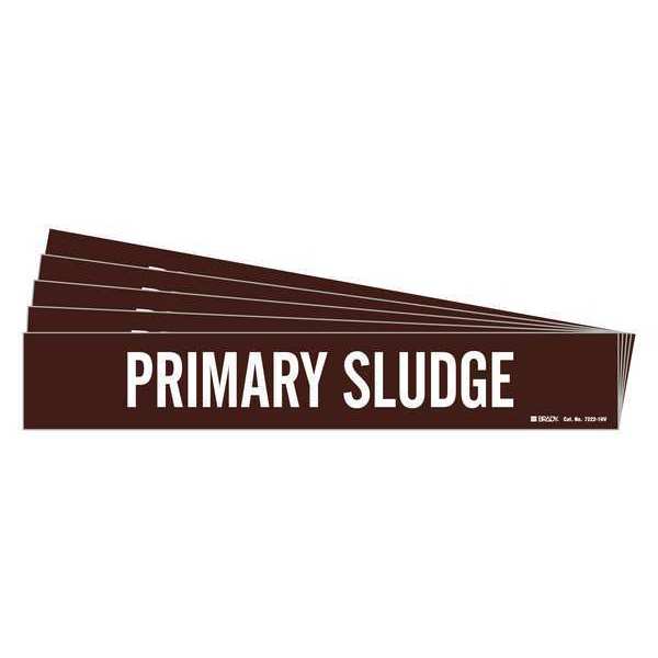 Pipe Marker, White, Primary Sludge, PK5, 7222-1HV-PK
