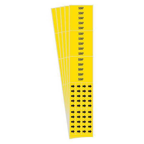 Pipe Marker, Adhesive, Black, Soap, PK5, 8804-3C-PK