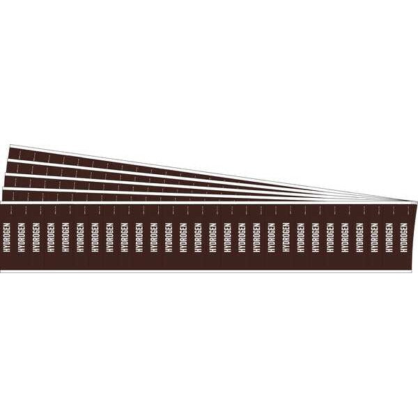 Pipe Marker, Adhesive, White, Hydrogen, PK5, 109328-PK