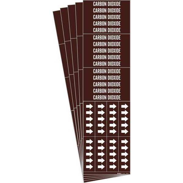 Pipe Marker, White, Carbon Dioxide, PK5, 7338-3C-PK