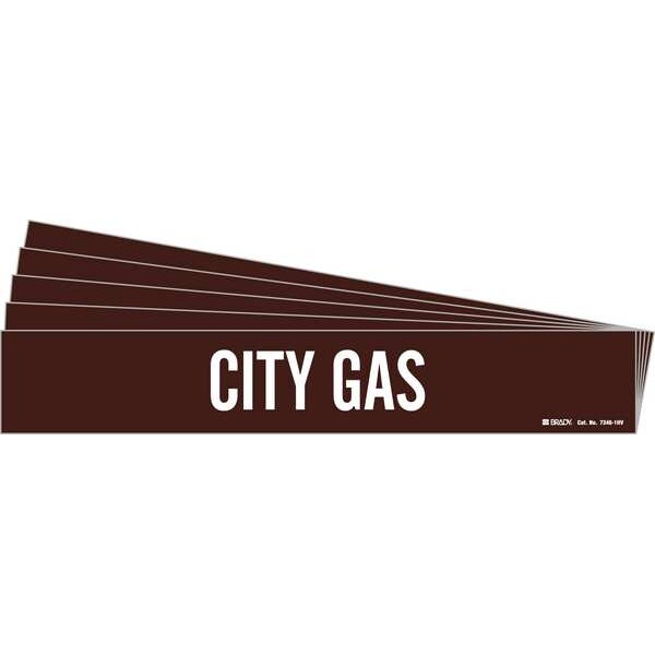 Pipe Marker, Adhesive, White, City Gas, PK5, 7346-1HV-PK