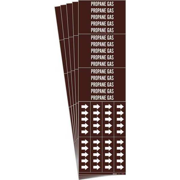 Pipe Marker, White, Propane Gas, PK5, 7400-3C-PK