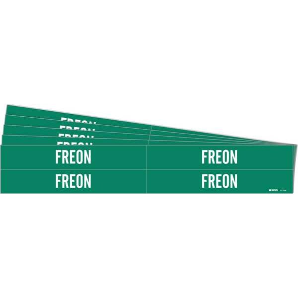 Pipe Marker, Adhesive, White, Freon, PK5, 7112-4-PK