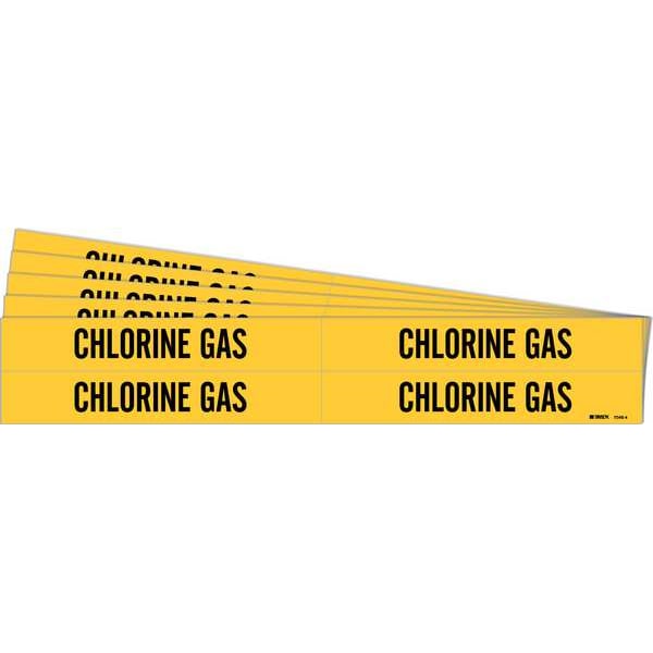Pipe Marker, Black, Chlorine Gas, PK5, 7049-4-PK