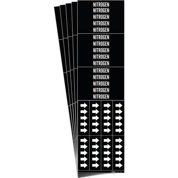 Pipe Marker, Adhesive, White, Nitrogen, PK5, 87745-PK