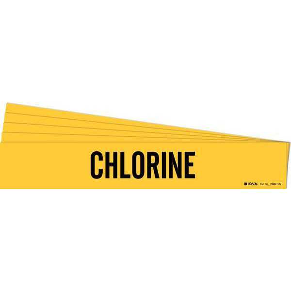 Pipe Marker, Adhesive, Black, Chlorine, PK5, 7048-1HV-PK