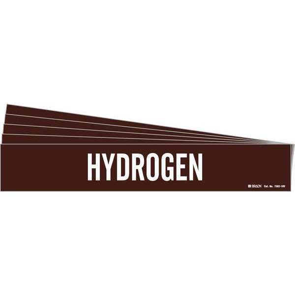 Pipe Marker, Adhesive, White, Hydrogen, PK5, 7382-1HV-PK