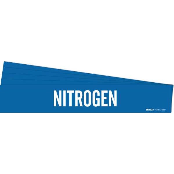 Pipe Marker, Adhesive, White, Nitrogen, PK5, 7200-1-PK